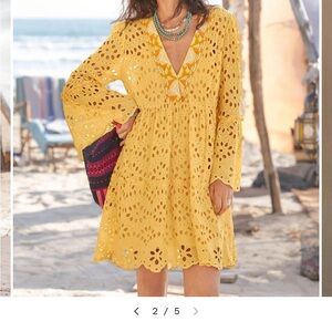 Sundance Yellow Eyelet Lace Top